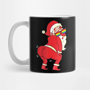 Gay Santa Claus LGBTQ Pride Flag Christmas Mug